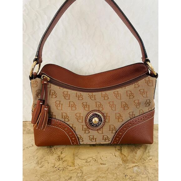 DOONEY & BOURKE Brown canvas satchel shoulder bag and wallet - Picture 1 of 9